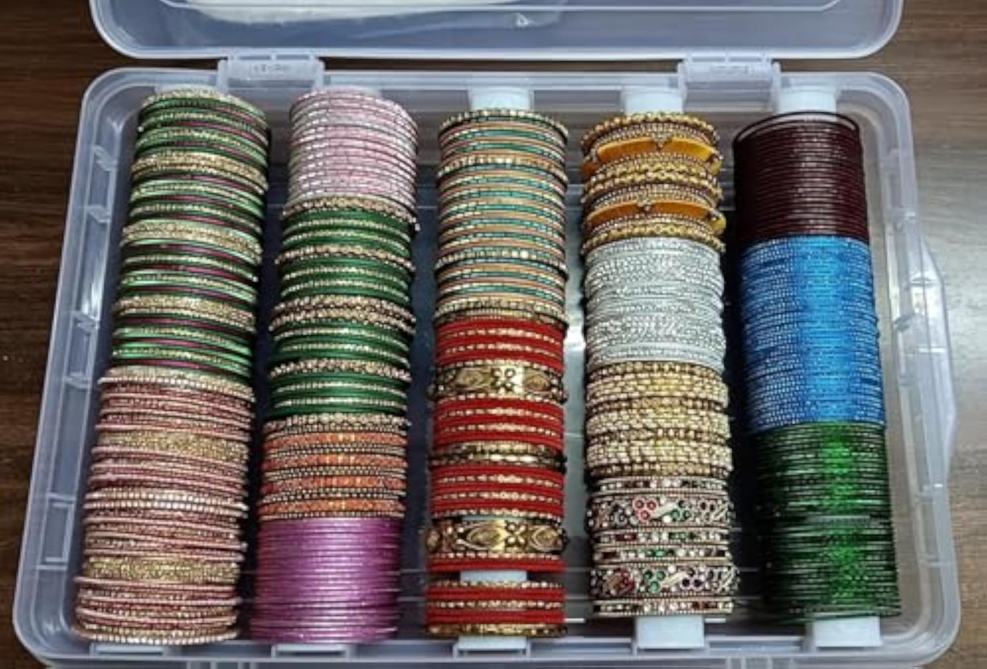 5 Rod Bangle Box for Women, Portable Organizer